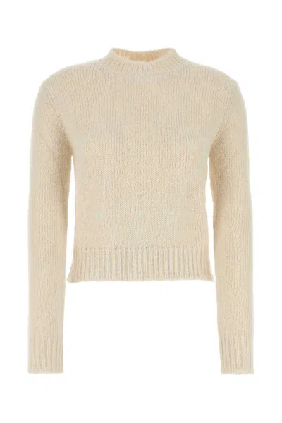 Jil Sander Woman Ivory Alpaca Blend Sweater In White