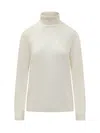 Jil Sander Wool Sweater With Logo In White Snow