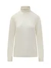 Jil Sander Wool Sweater With Logo In White Snow
