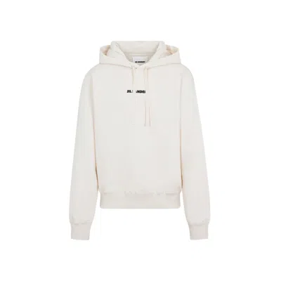 Jil Sander Dune Cotton Logo Hoodie In Nude & Neutrals