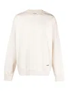 Jil Sander Logo-patch Cotton Sweatshirt In Beige