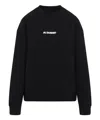 Jil Sander Logo-print Long-sleeved Sweatshirt In Black