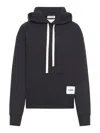 Jil Sander Hoodie With Patch Logo And Ribbed Finish In Black