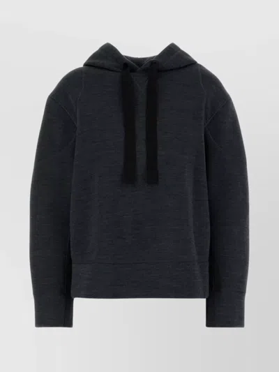 Jil Sander Sweatshirt Drawstring Detail Wool Blend