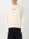 Jil Sander Logo Print Crewneck Sweatshirt In Beige