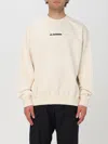 Jil Sander Cotton Sweatshirt With Frontal Logo In Beige