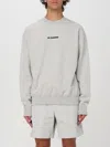 Jil Sander Ribbed Cotton Sweatshirt With Cuffs And Hem In Grey