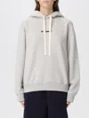 Jil Sander Grey Cotton Hoodie In Gray