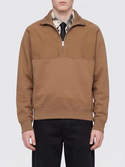 Jil Sander Quarter-zip Sweatshirt In Brown