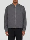 Jil Sander Zip-up Wool Bomber Jacket In Gray