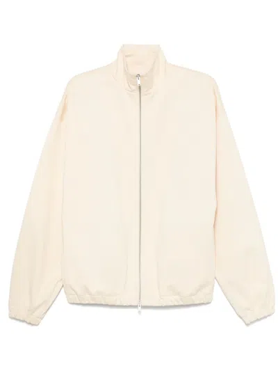 Jil Sander Zipped Bomber Jacket In Neutrals