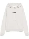 Jil Sander Light Grey Hoodie Sweatshirt With Drawstring In Gray
