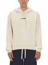 Jil Sander Casual Hooded Sweatshirt With Subtle Logo In Beige
