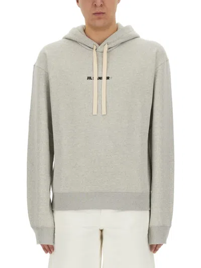 Jil Sander Sweatshirt With Logo In Grey