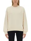 Jil Sander Oversized Cotton Sweatshirt With Subtle Logo Patch In White