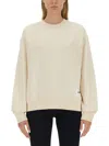 Jil Sander Oversized Cotton Sweatshirt With Subtle Logo Patch In Yellow