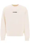 Jil Sander Cotton Sweatshirt With Frontal Logo In Beige
