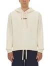 Jil Sander Casual Hooded Sweatshirt With Subtle Logo In White