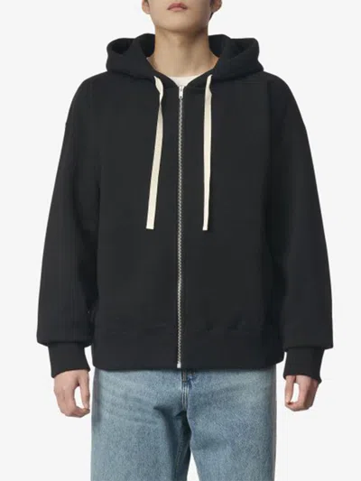 Jil Sander Sweatshirt With Zip Clothing In Black