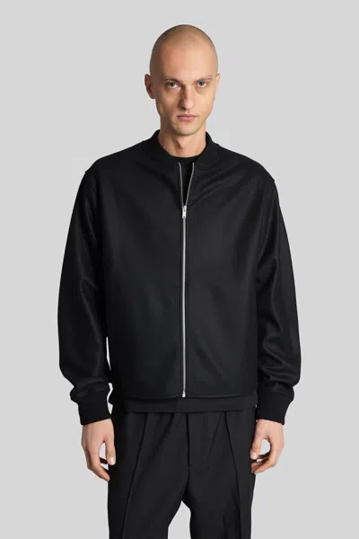 Jil Sander Sweatshirt X Zip Bomber Jacket In Black