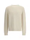 Jil Sander Ribbed Hem And Cuff Alpaca Blend Sweater In White