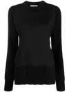 Jil Sander Panel Crew Neck Sweatshirts In Black