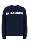 Jil Sander Logo-print Cotton Sweatshirt In Blue