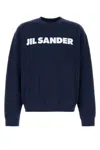 Jil Sander Cotton Logo Sweatshirt In Blue