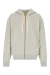 Jil Sander Grey Logo Patch Hoodie In Grey