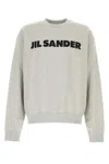 Jil Sander Grey Crewneck Logo Sweatshirt In White