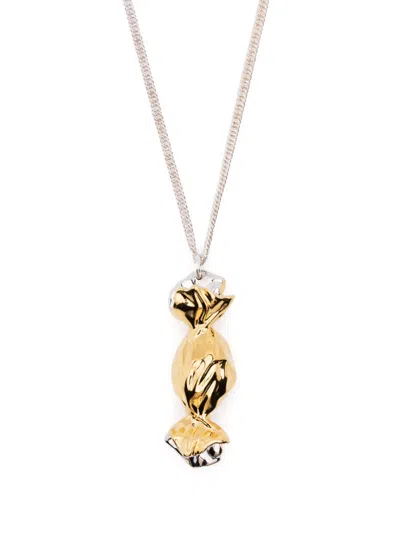 Jil Sander Sweet Candy Charm Necklace In Silver,gold