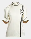 Jil Sander Swirl Embroidered Fitted Shirt In Natural