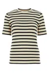 Jil Sander White White Striped Cotton T-shirt In White