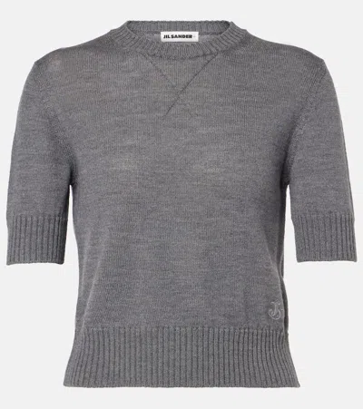 Jil Sander Virgin Wool T-shirt In Rainstorm