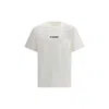 Jil Sander White T-shirt With Short Sleeves And Contrasting Logo Print In Cotton Man In White