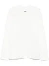 Jil Sander Long-sleeved Cotton Jersey T-shirt With Logo Detail In White