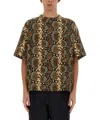 Jil Sander T-shirt With Animal Pattern In Gold