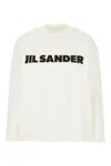 Jil Sander Crew Neck Long Sleeves T-shirt With Ribbed Collar And Printed Logo On The Front Clothing In White