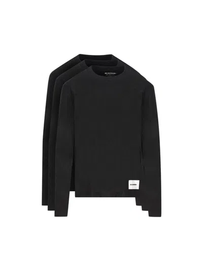 Jil Sander T-shirt And Polo Shirt In Black