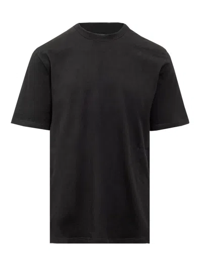 Jil Sander Crew Neck T-shirt With Seasonal Print On The Back In Black