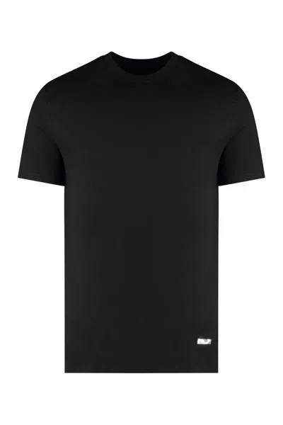 Jil Sander Crew Neck Plain Short Sleeves Cotton T-shirt In Black