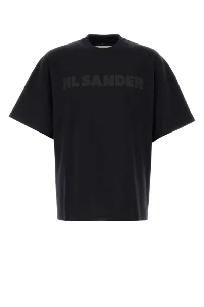 Jil Sander Cotton Jersey Logo T-shirt In Black