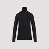 Jil Sander Long Sleeve Top With Funnel Neckline In Black