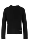 Jil Sander Slightly Cropped Long-sleeve Top With Subtle Texture In Black