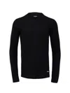 Jil Sander Slightly Cropped Long-sleeve Top With Subtle Texture In Black