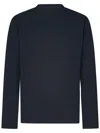 Jil Sander Long-sleeved Blue T-shirt With Logo And Chest Pocket In Blue