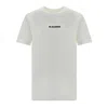 Jil Sander White T-shirt With Short Sleeves And Contrasting Logo Print In Cotton Man In White
