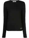 Jil Sander Round-neck Long-sleeve Knitted Top In Black