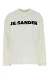 Jil Sander Crew Neck Long Sleeves T-shirt With Ribbed Collar And Printed Logo On The Front Clothing