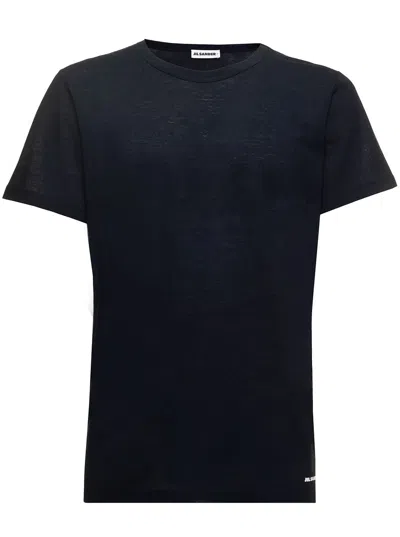 Jil Sander T-shirt Cn Ss In Blue Navy